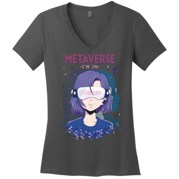 Metaverse I'm In Anime Women's V-Neck T-Shirt