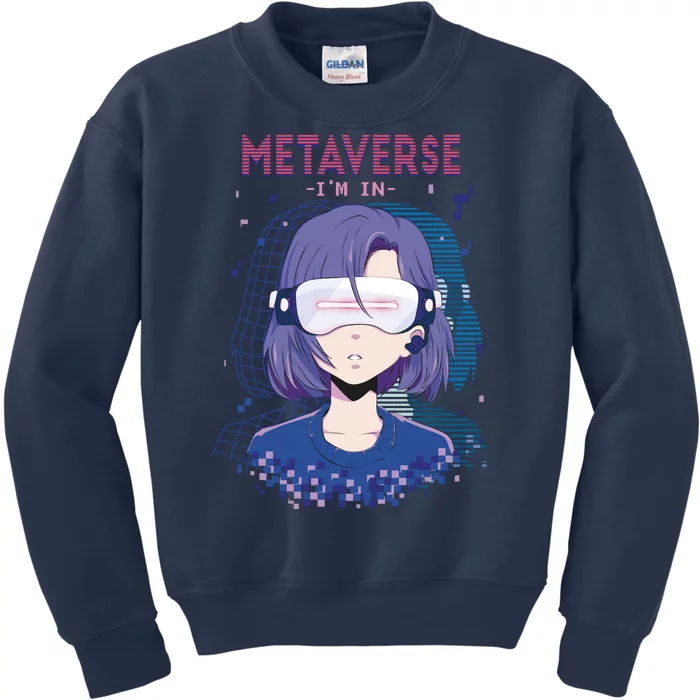 Metaverse I'm In Anime Kids Sweatshirt