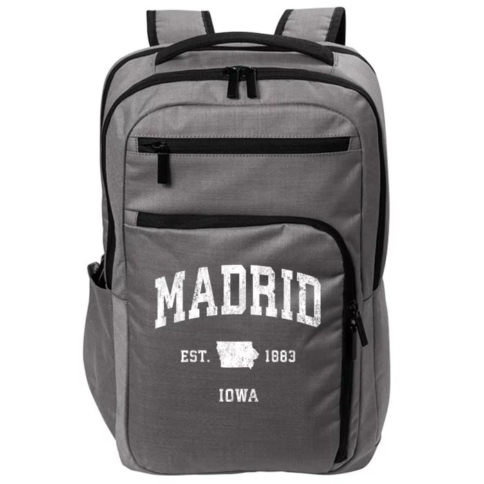 Madrid Iowa Ia Vintage Athletic Impact Tech Backpack