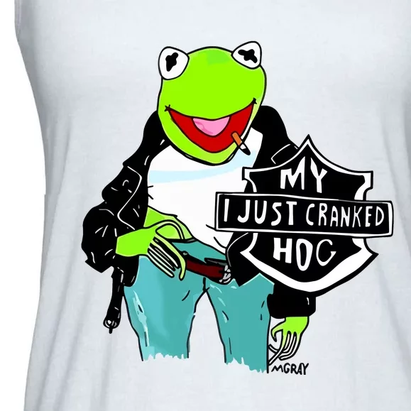 My I Just Cranked Hog Mgray Ladies Essential Flowy Tank