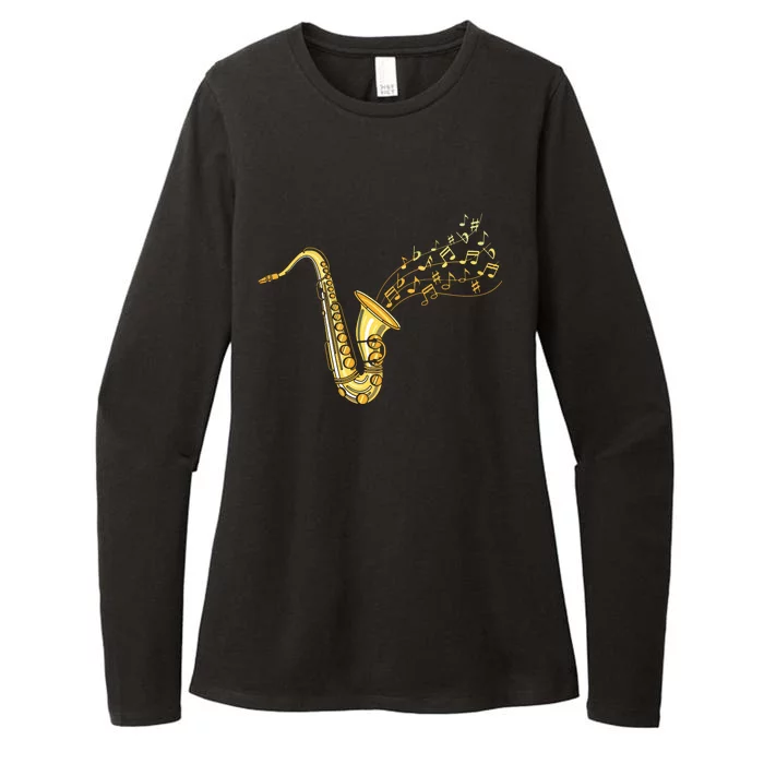 Musical Instrument Jazz Musician Gift Idea Saxophone Womens CVC Long Sleeve Shirt