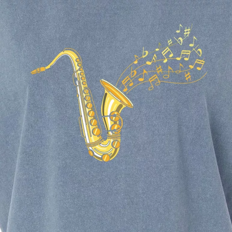 Musical Instrument Jazz Musician Gift Idea Saxophone Garment-Dyed Women's Muscle Tee