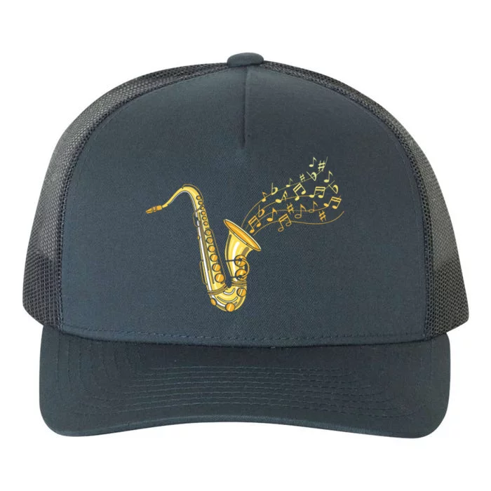 Musical Instrument Jazz Musician Gift Idea Saxophone Yupoong Adult 5-Panel Trucker Hat