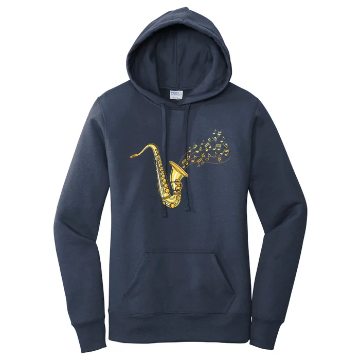 Musical Instrument Jazz Musician Gift Idea Saxophone Women's Pullover Hoodie