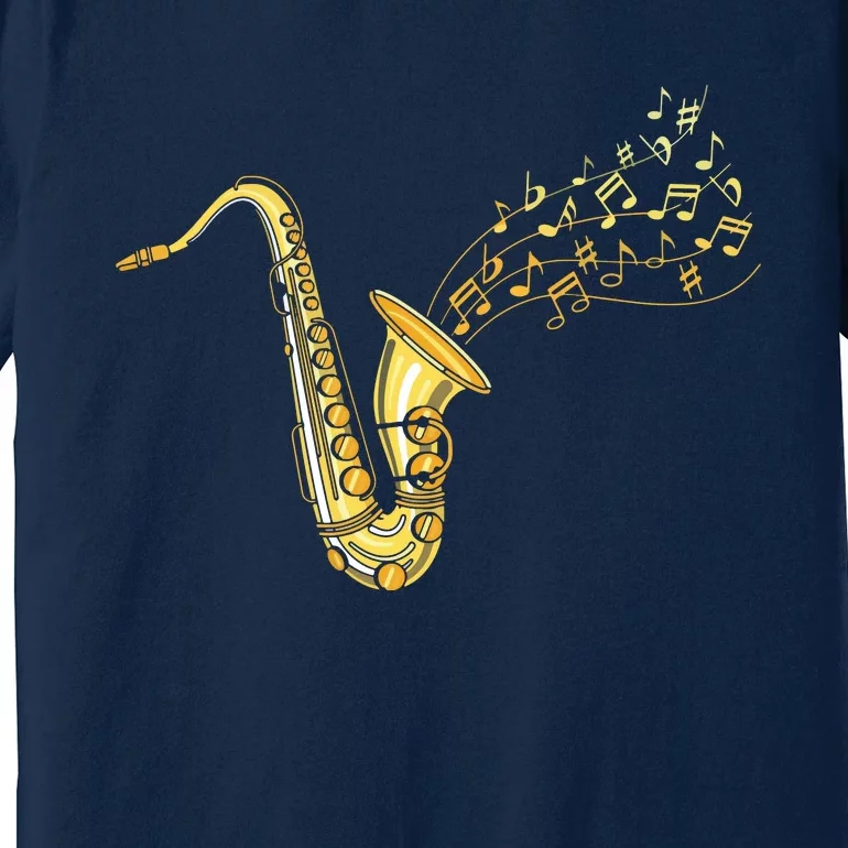 Musical Instrument Jazz Musician Gift Idea Saxophone Premium T-Shirt