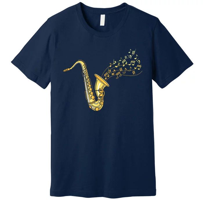 Musical Instrument Jazz Musician Gift Idea Saxophone Premium T-Shirt