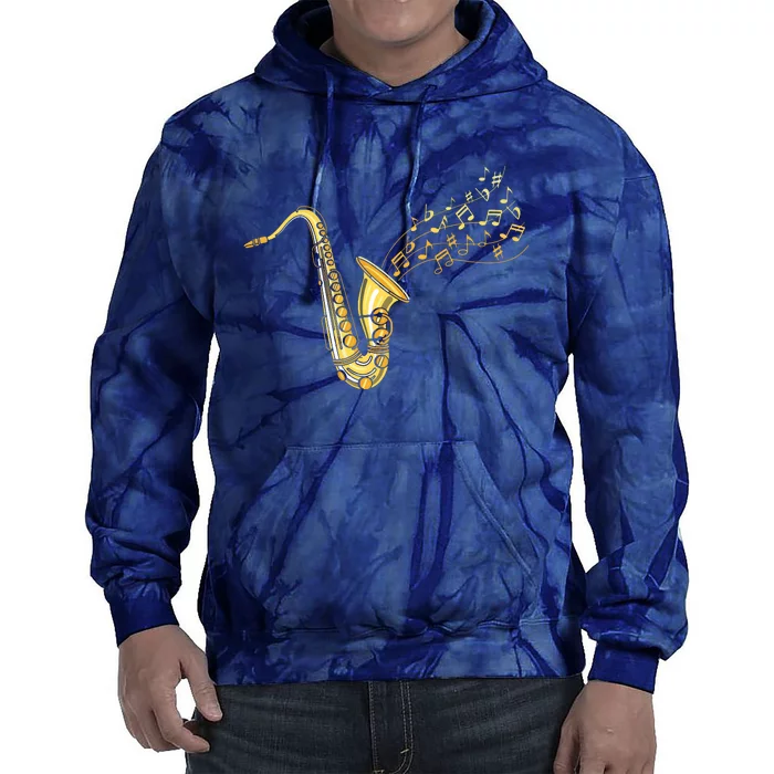 Musical Instrument Jazz Musician Gift Idea Saxophone Tie Dye Hoodie