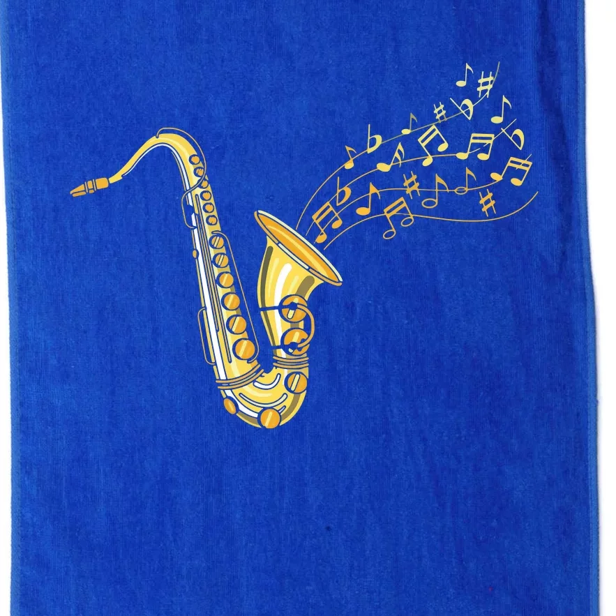 Musical Instrument Jazz Musician Gift Idea Saxophone Platinum Collection Golf Towel