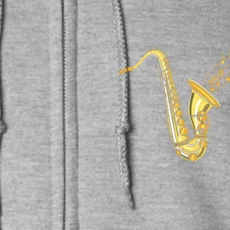 Musical Instrument Jazz Musician Gift Idea Saxophone Full Zip Hoodie