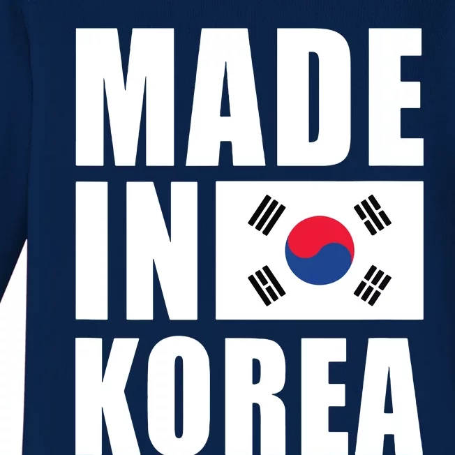 Made In Korea Korean Flag Pride Baby Long Sleeve Bodysuit