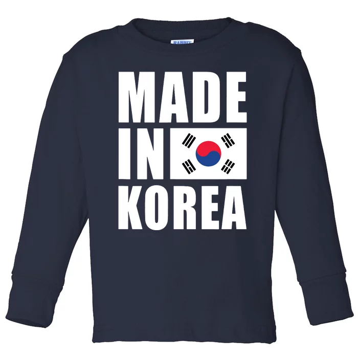 Made In Korea Korean Flag Pride Toddler Long Sleeve Shirt