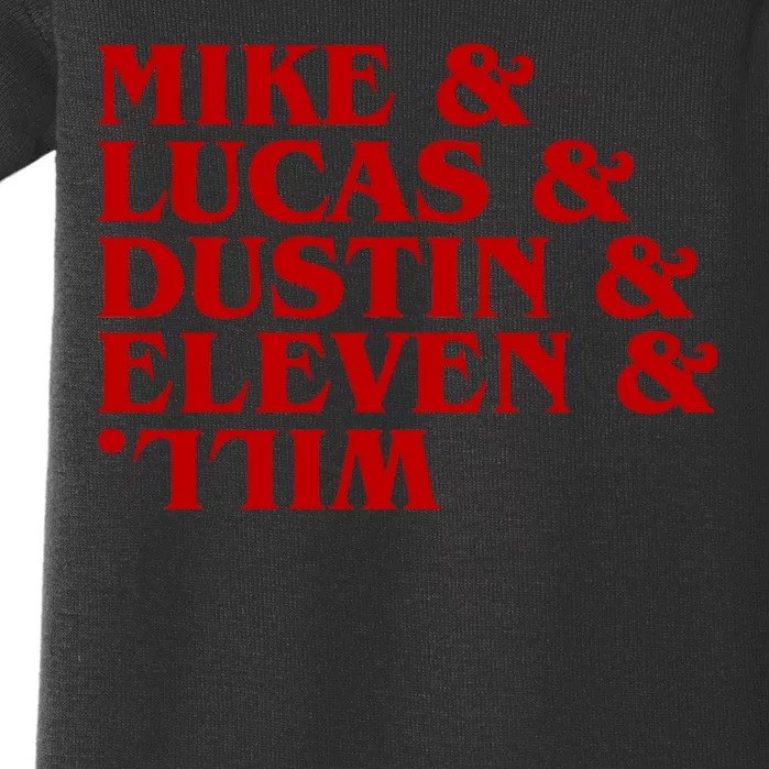 Mike & Lucas & Dustin & Elevin & Will Baby Bodysuit