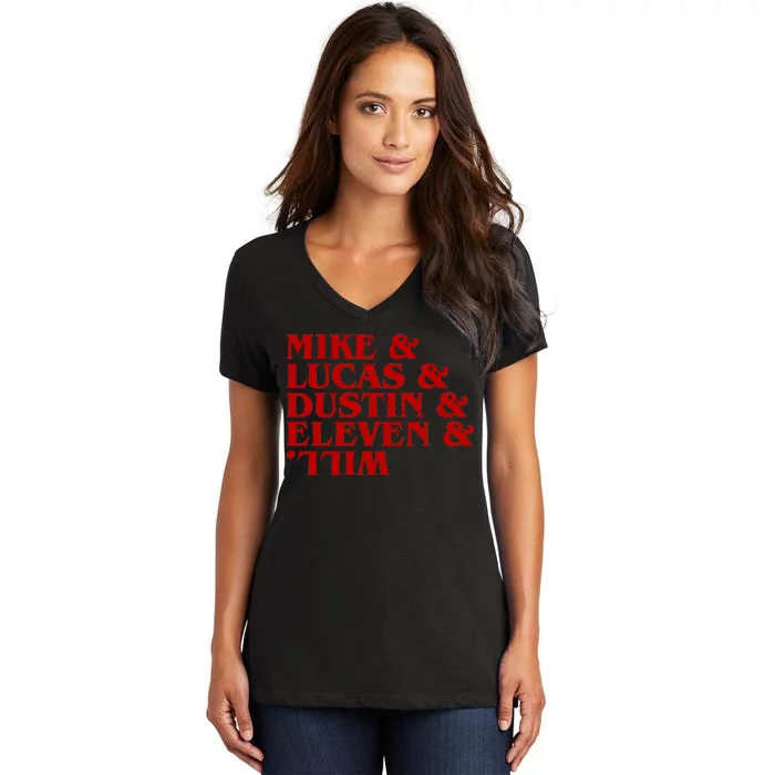 Mike & Lucas & Dustin & Elevin & Will Women's V-Neck T-Shirt