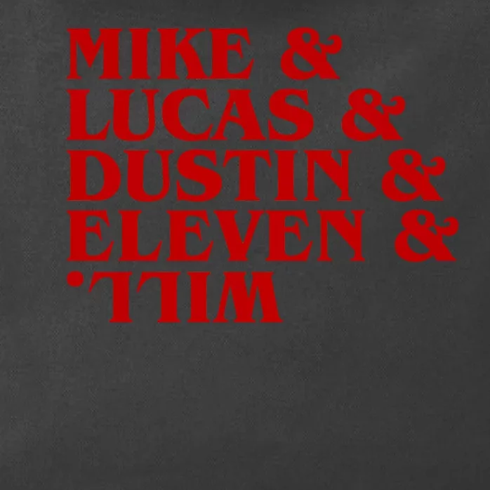 Mike & Lucas & Dustin & Elevin & Will Zip Tote Bag