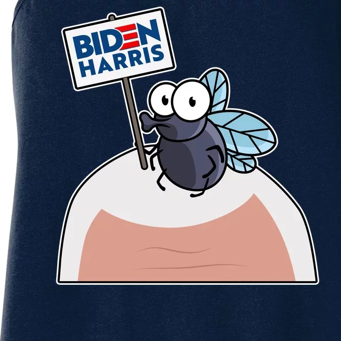 Mike Pence Fly on Head Vote Biden Harris Debate Women's Racerback Tank