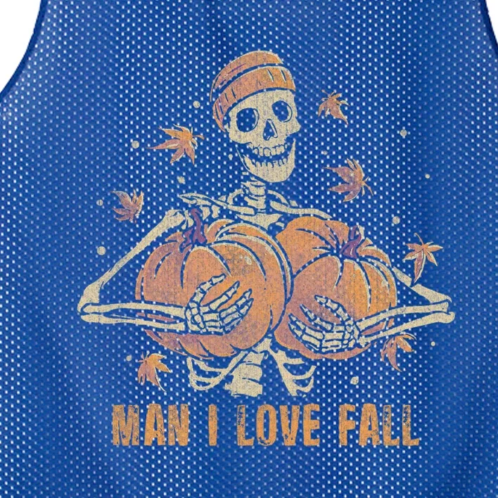 Milf I Love Fall Skeleton Funny Great Gift Mesh Reversible Basketball Jersey Tank