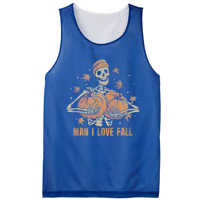 Milf I Love Fall Skeleton Funny Great Gift Mesh Reversible Basketball Jersey Tank