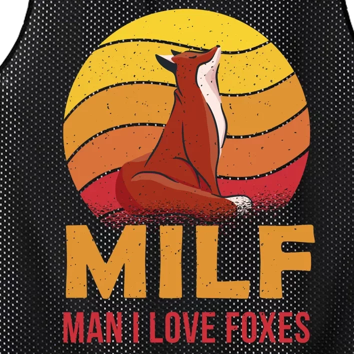 Man I Love Foxes MILF Funny Mesh Reversible Basketball Jersey Tank