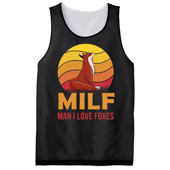 Man I Love Foxes MILF Funny Mesh Reversible Basketball Jersey Tank