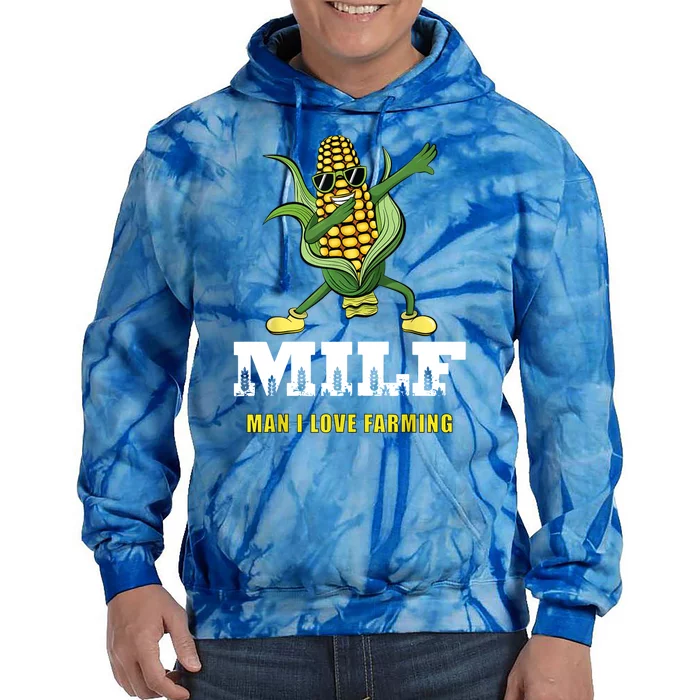 Man I Love Farming Dabbing Milf Corn Tie Dye Hoodie