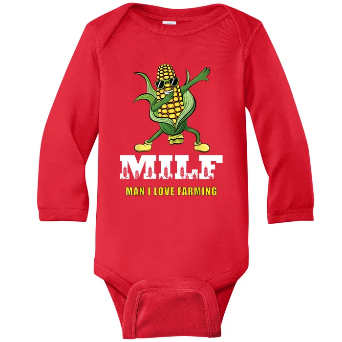 Man I Love Farming Dabbing Milf Corn Baby Long Sleeve Bodysuit