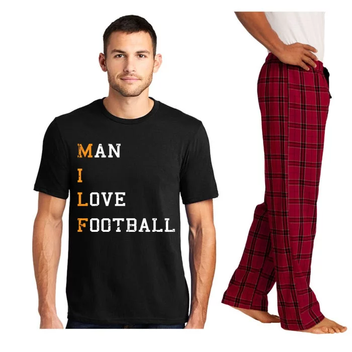 Milf I Love Football Hilarious Adult Acronym Joke Gift Great Gift Pajama Set