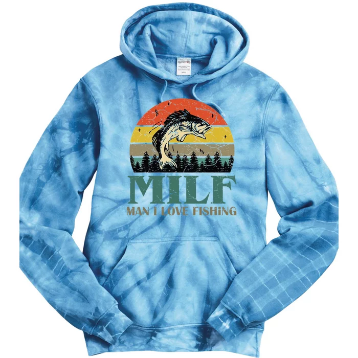 Man I Love Fishing Funny Tie Dye Hoodie