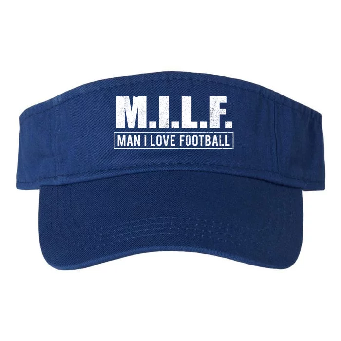 Milf I Love Football Humorous Adult Acronym Gift Valucap Bio-Washed Visor