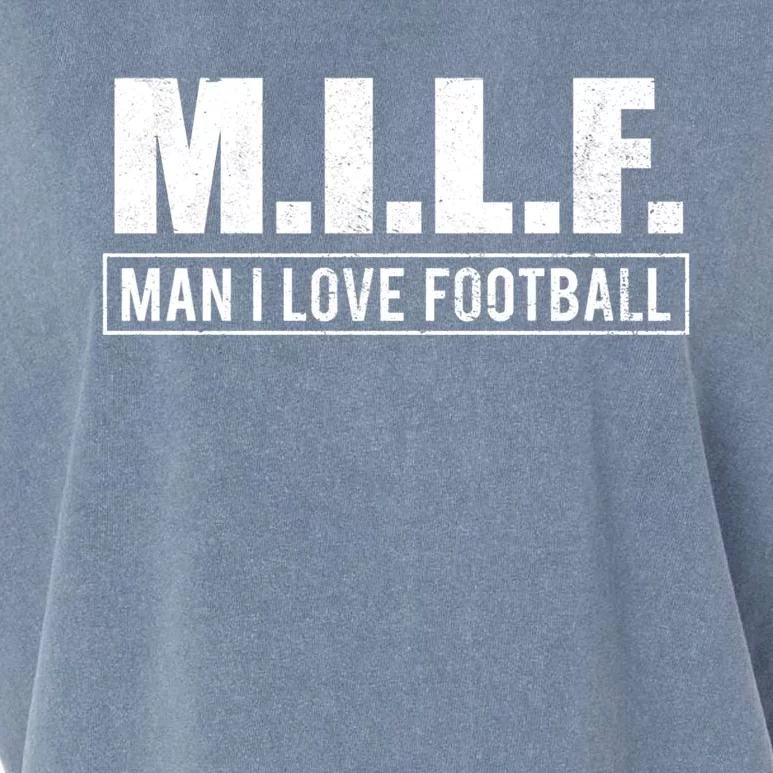 Milf I Love Football Humorous Adult Acronym Gift Garment-Dyed Women's Muscle Tee