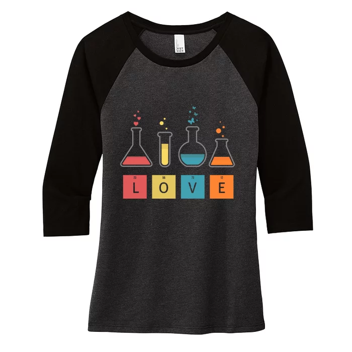 Man I Love Science Chemistry Set Women's Tri-Blend 3/4-Sleeve Raglan Shirt