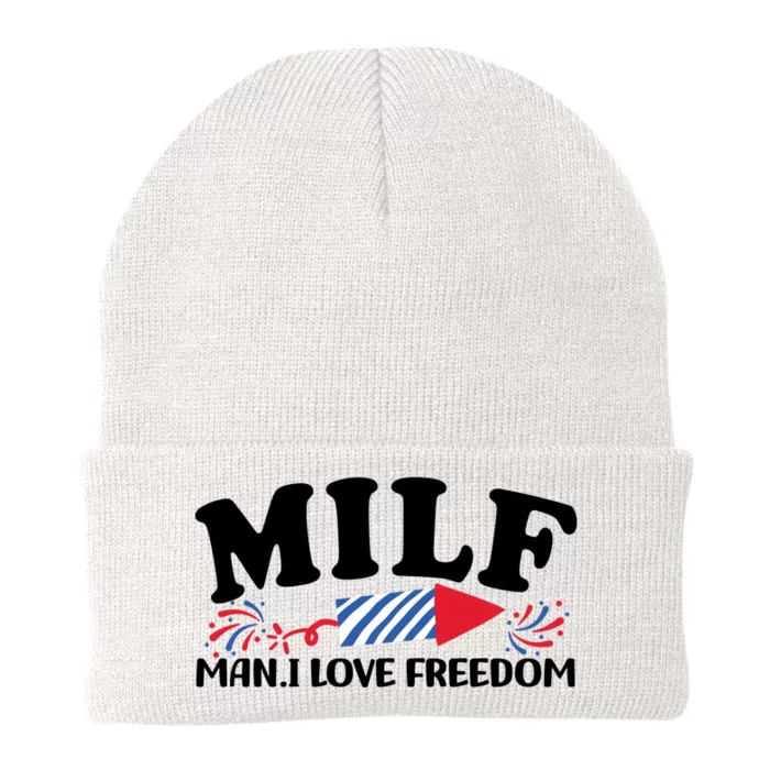 Man I Love Freedom Funny Milf Knit Cap Winter Beanie