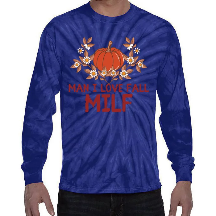 Man I Love Fall Funny Halloween Tie-Dye Long Sleeve Shirt