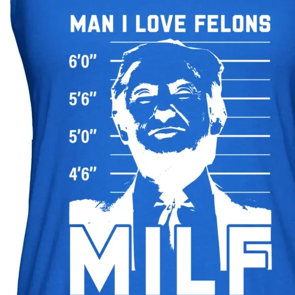 Milf I Love Felons Funny Trump Sarcastic Statet Humor Gift Ladies Essential Flowy Tank