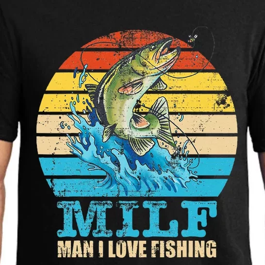 Milfman I Love Fishing Funny Saying Fishermen Pajama Set