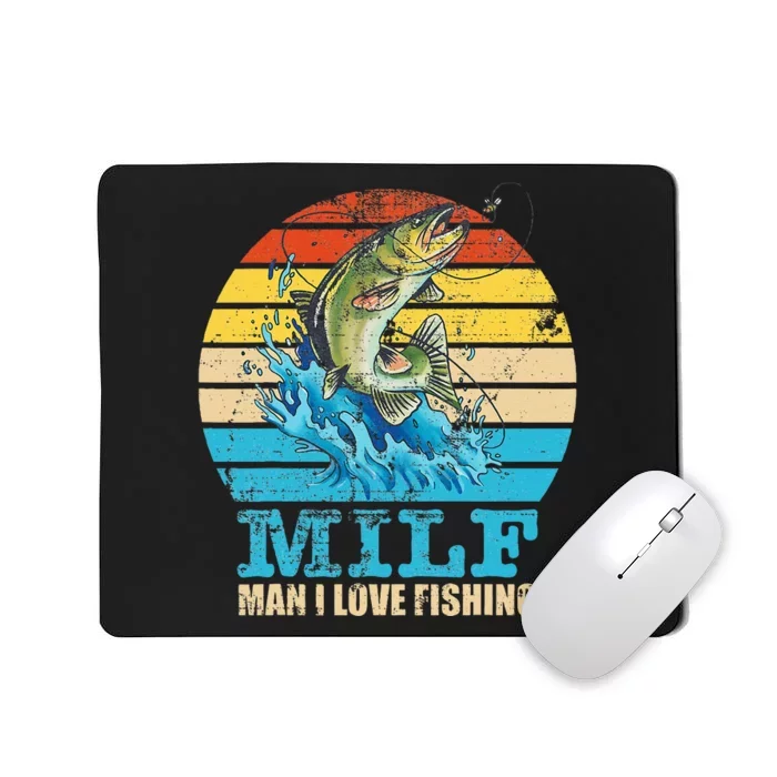 Milfman I Love Fishing Funny Saying Fishermen Mousepad