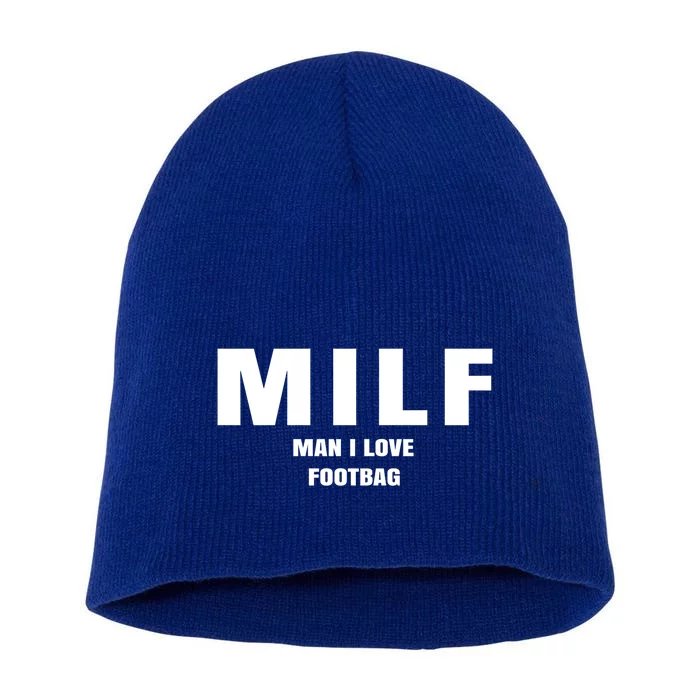 Milf I Love Football Cute Gift Short Acrylic Beanie