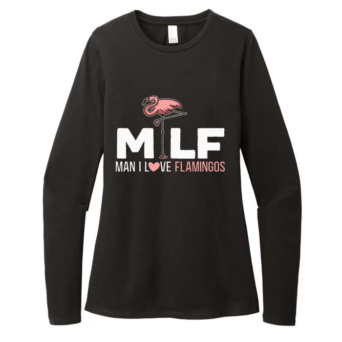 Man I Love Flamingos Bird Lover Summer Womens CVC Long Sleeve Shirt