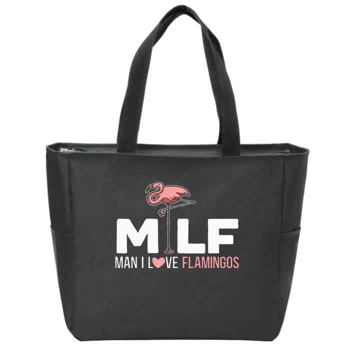 Man I Love Flamingos Bird Lover Summer Zip Tote Bag