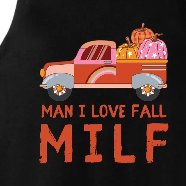 Man I Love Fall Funny Halloween Ladies Tri-Blend Wicking Tank