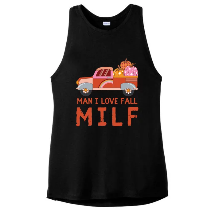 Man I Love Fall Funny Halloween Ladies Tri-Blend Wicking Tank