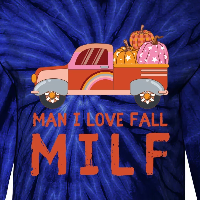 Man I Love Fall Funny Halloween Tie-Dye Long Sleeve Shirt