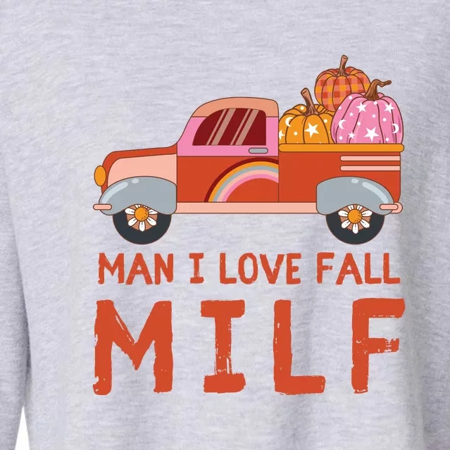 Man I Love Fall Funny Halloween Cropped Pullover Crew