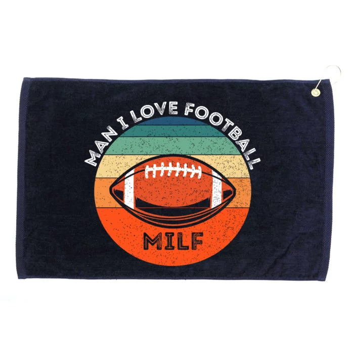 Milf I Love Football Retro Sunset Vintage Football 'S Gift Grommeted Golf Towel