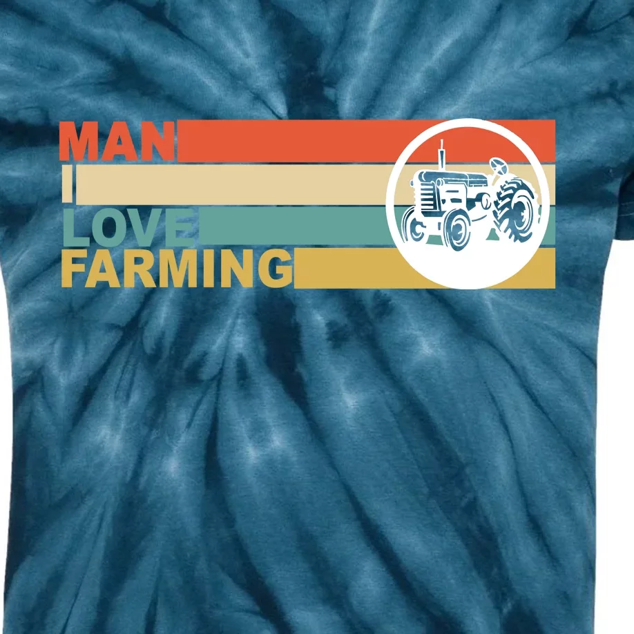 Man I Love Farming Kids Tie-Dye T-Shirt