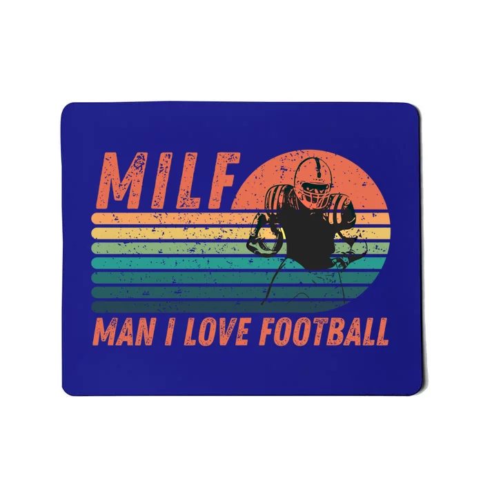 Milf I Love Football Retro Vintage Distressed Sunset Gift Mousepad