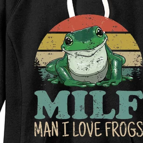 MILFMan I Love Frogs Funny Saying Women's Fleece Hoodie