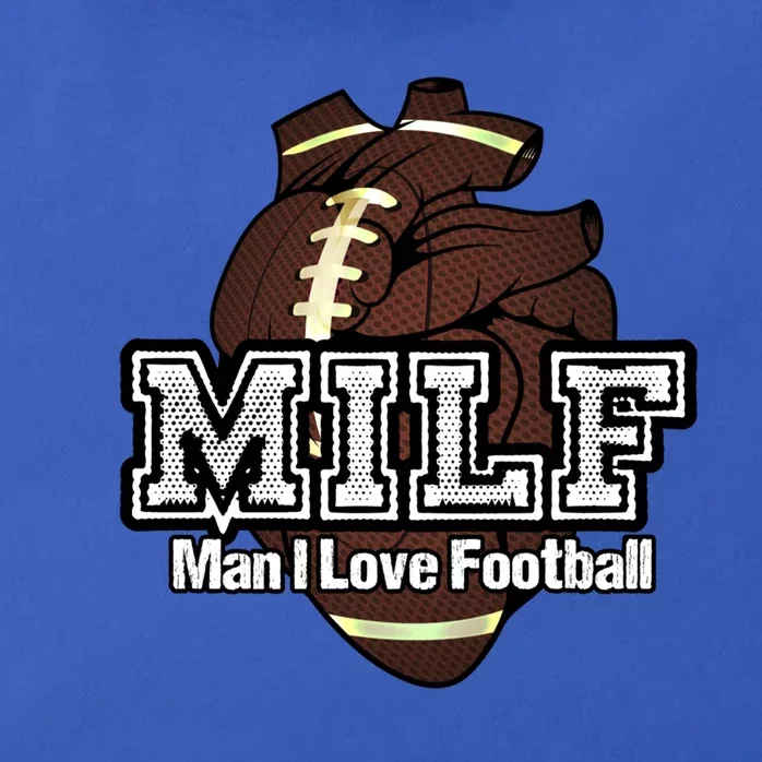 Milf I Love Football Funny Anatomical Heart And Word Play Cute Gift Zip Tote Bag