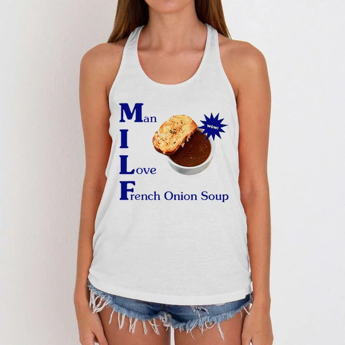 Man I Love French Onion Soup Women's Knotted Racerback Tank