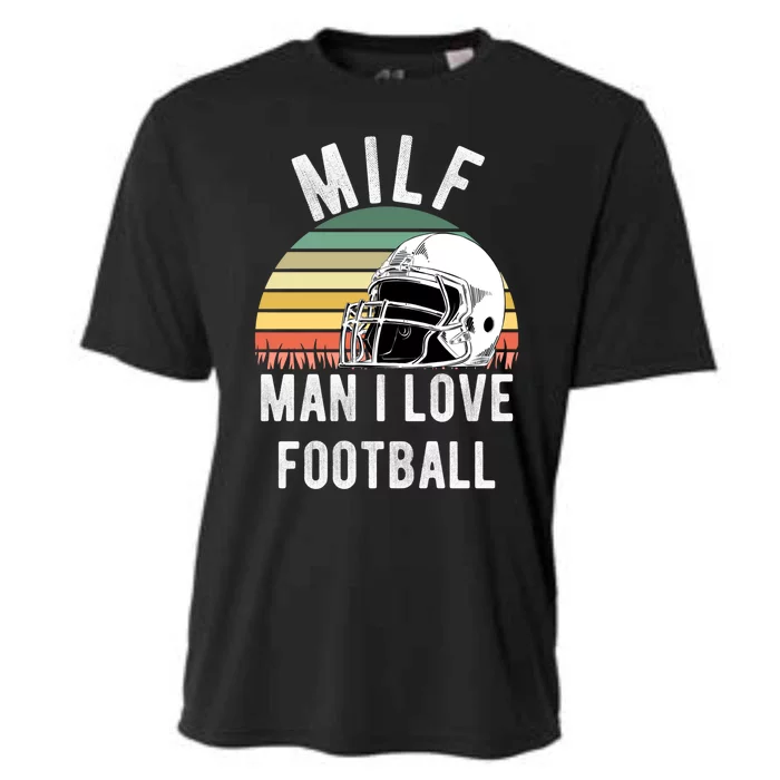 Milfgift I Love Football Fan Funny Rude Adult Humor Retro Meaningful Gift Cooling Performance Crew T-Shirt