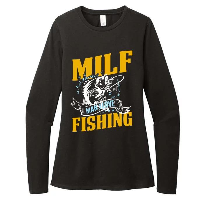 Man I Love Fishing MILF Hook Camping Fish Funny Womens CVC Long Sleeve Shirt